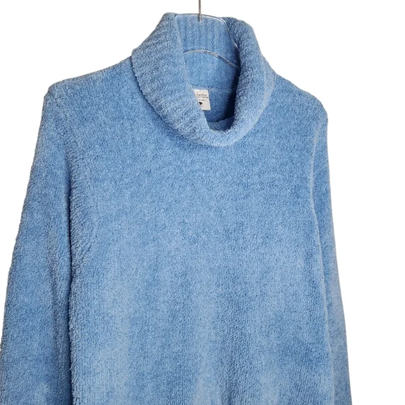 Columbia Vintage Women's Plush Fleece Turtleneck Sweater Dusty Blue Size Large - Picture 3 of 8